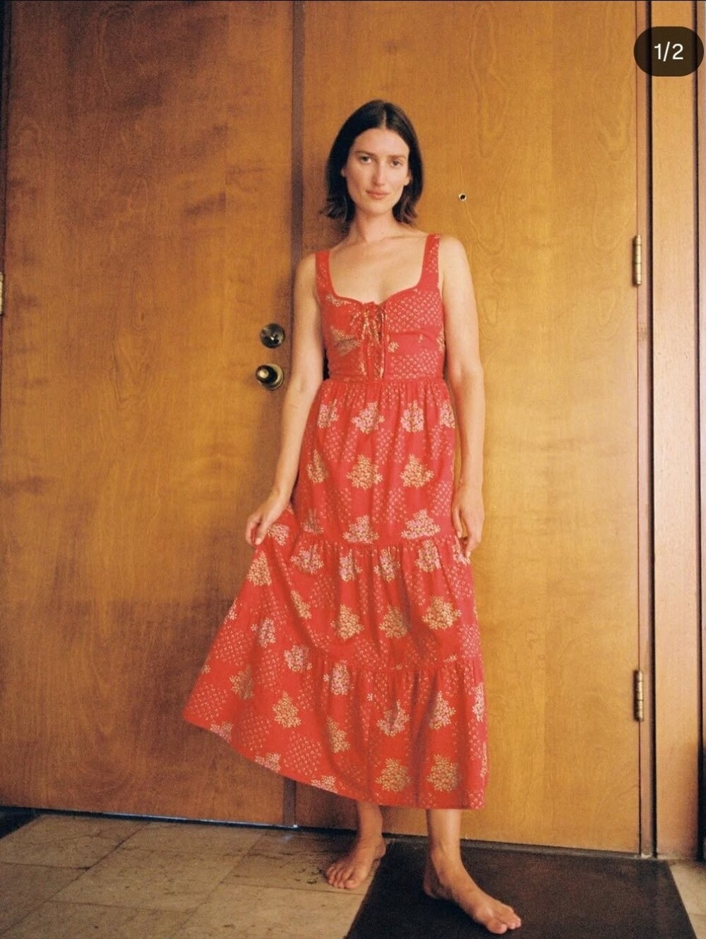 Christy Dawn Adele in crimson bouquet, small 100% regenerative cotton